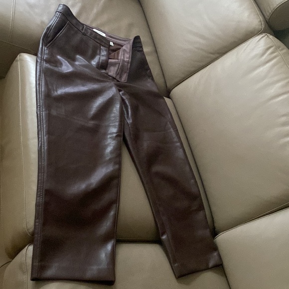 Babaton brown leather pants - Picture 2 of 2
